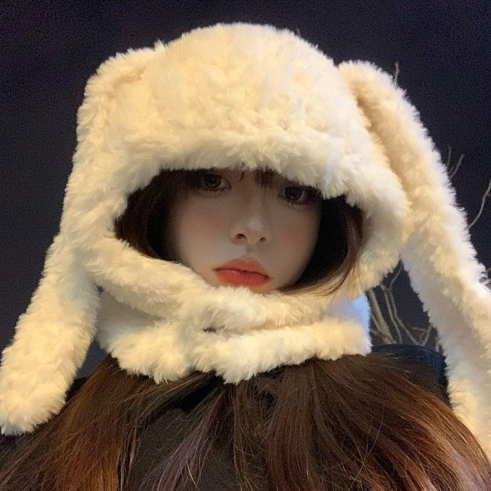 Muvako Mũ Tai Thỏ Dệt Kim Dễ Thương Phong Cách Nhật Bản y2k