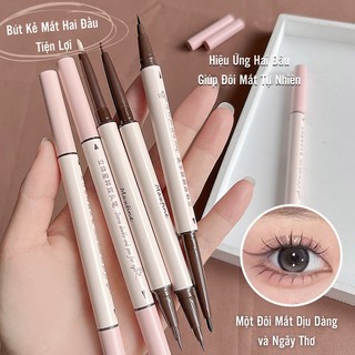 Maxfine bút kẻ mắt và bọng mắt siêu nét siêu chất lượng hai đầu dạng gel và dạng lỏng không lem lâu trôi