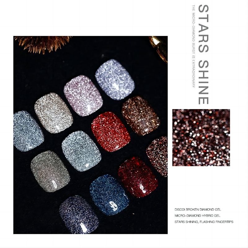 Fzc gel Sơn Móng Tay Kim Cương Pha Lê Siêu Nhẹ Màu Nâu Nhạt Thời Trang Thu Đông / Đông