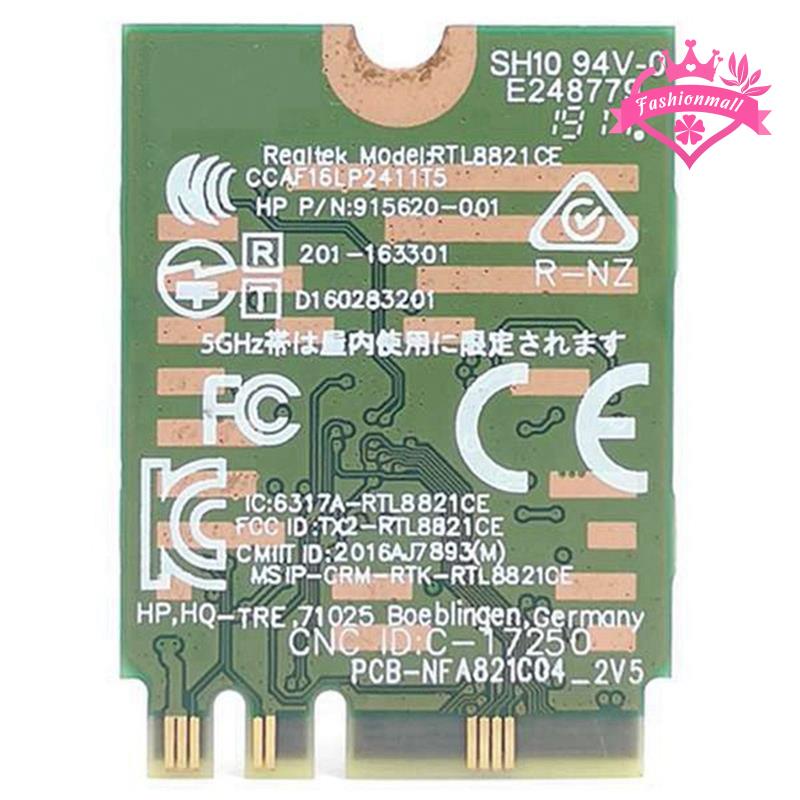 Set 2 Thẻ Nhớ rtl8821ce 802.11ac 1x1 wi-fi + bt 4.2 Chuyên Dụng 915621Thẻ Lưới Không Dây Cho hp probook 450 series hp probook 450