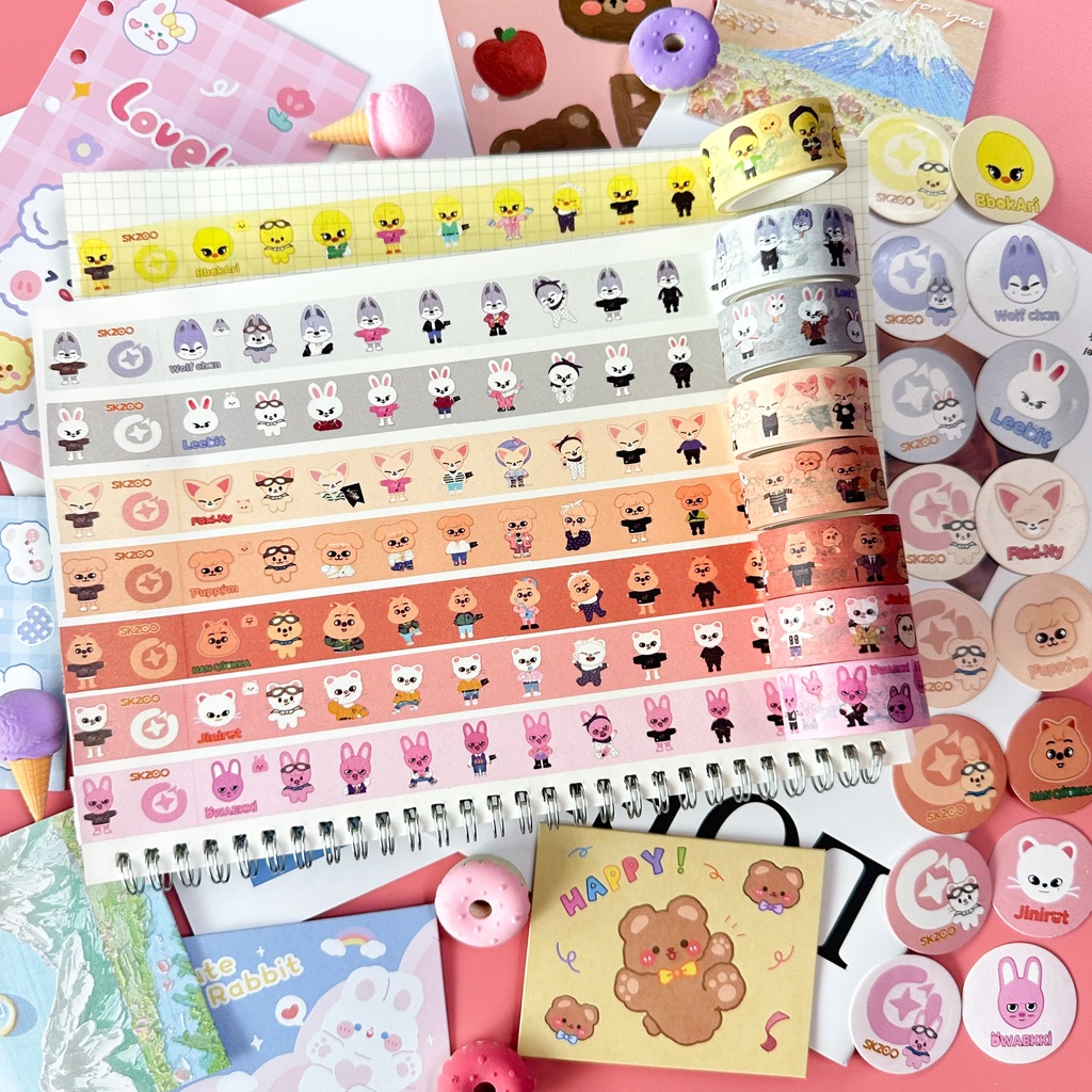 StrayKids SKZ Cartoon Pocket Washi Tape Diy Stickers