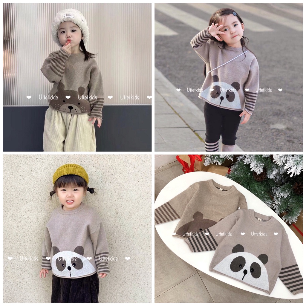 ÁO LEN HOẠ TIẾT PHONG CÁCH HÀN QUỐC CHO BÉ GÁI VÀ BÉ TRAI RẤT CUTE T58