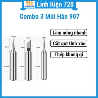 Bộ 3 mũi hàn 907 t-k, t-i, t-2c tốc độ làm nóng nhanh