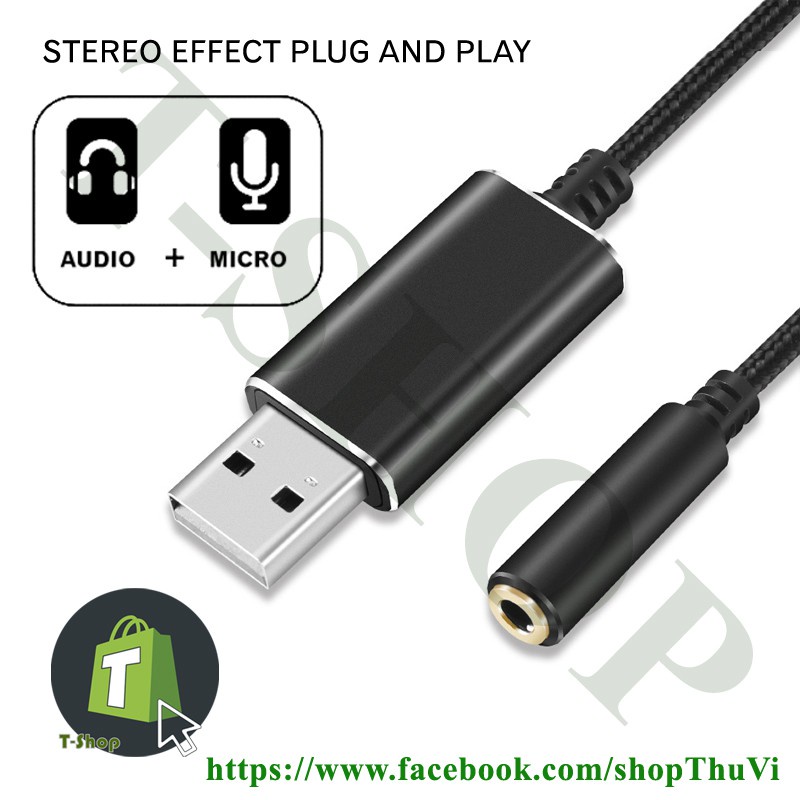 [BÁN SỈ]Cổng chuyển đổi USB sang Audio và Mic