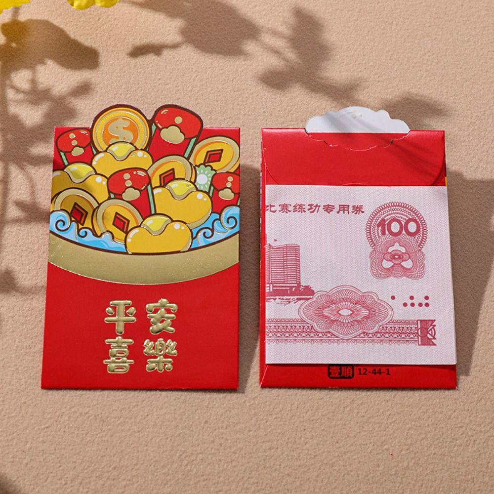 Set 6 Bao Lì Xì Đỏ mini In Họa Tiết Hoạt Hình 3d Thủ Công