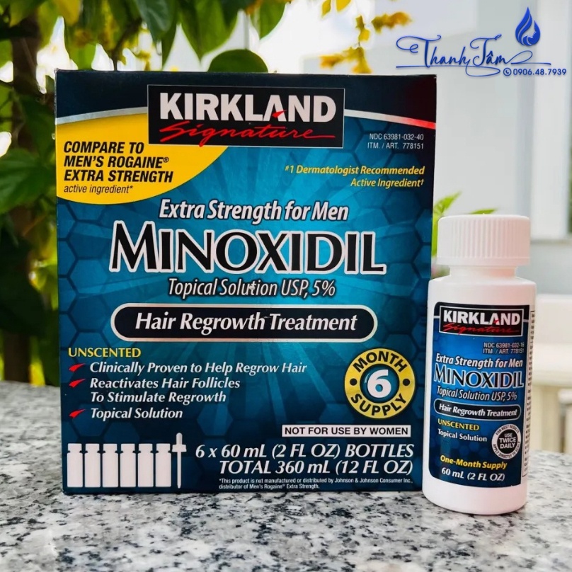 Dung dịch hỗ trợ kích thích mọc râu & tóc Kirkland Minoxidil 5% - 6x60ml [ New ]