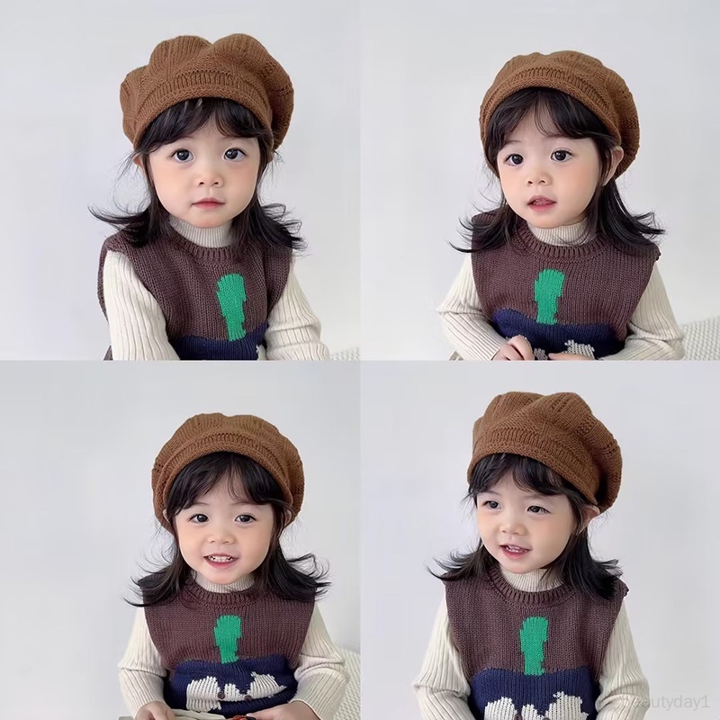 Mũ Nồi Dệt Kim Màu Sắc Ngọt Ngào Thời Trang Thu Đông Cho Bé