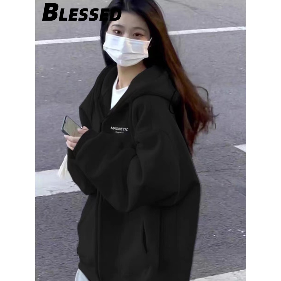 Blessed Áo Khoác hoodie áo khoác nữ zip hoodie fashionable Korean comfortable Durable WWY23C06S4 50Z231214