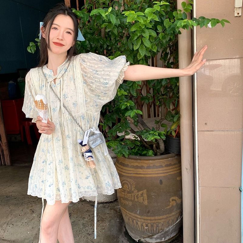 Đầm Búp Bê Phối Ren Một Mắt Có Nút Cài Thủ Công Phong Cách mori first love | BigBuy360 - bigbuy360.vn