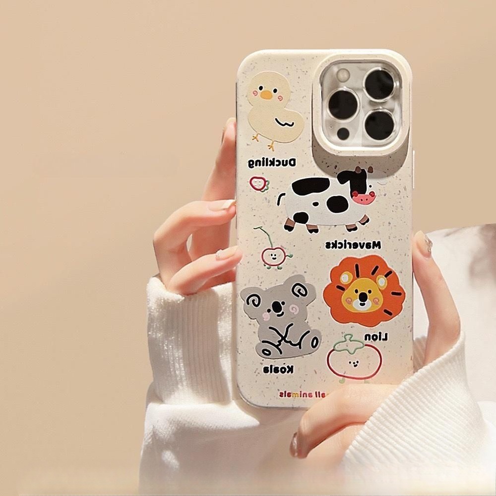 Ốp Điện Thoại Dẻo Họa Tiết Chú Chó / Mèo / Sư Tử Cho Iphone 7plus 14plus 11 15 13 12 14 pro xr x xs max 7 15 plus 13Promax