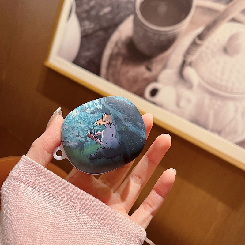 Vỏ Bảo Vệ Hộp Sạc Tai Nghe xiaomi redmi buds 4 lite Hình Hoa Sơn Dầu Kèm Móc Treo Tiện Dụng