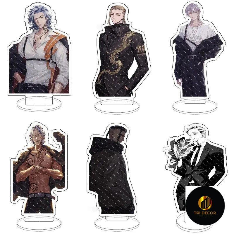 Mô hình Standee Anime Tokyo Revengers Draken zfda Shiba Taiju Haitani Ran Phụ kiện trang trí để bàn góc học tập