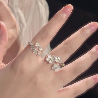 Nhẫn Hở Mạ Bạc Hình Bông Hoa
