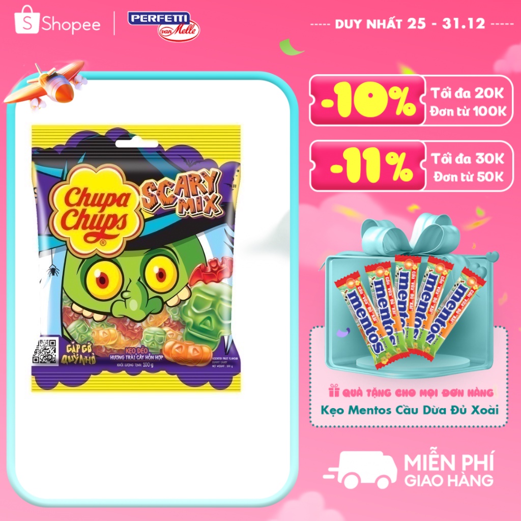 Chupa Chups kẹo dẻo Halloween gói 100g