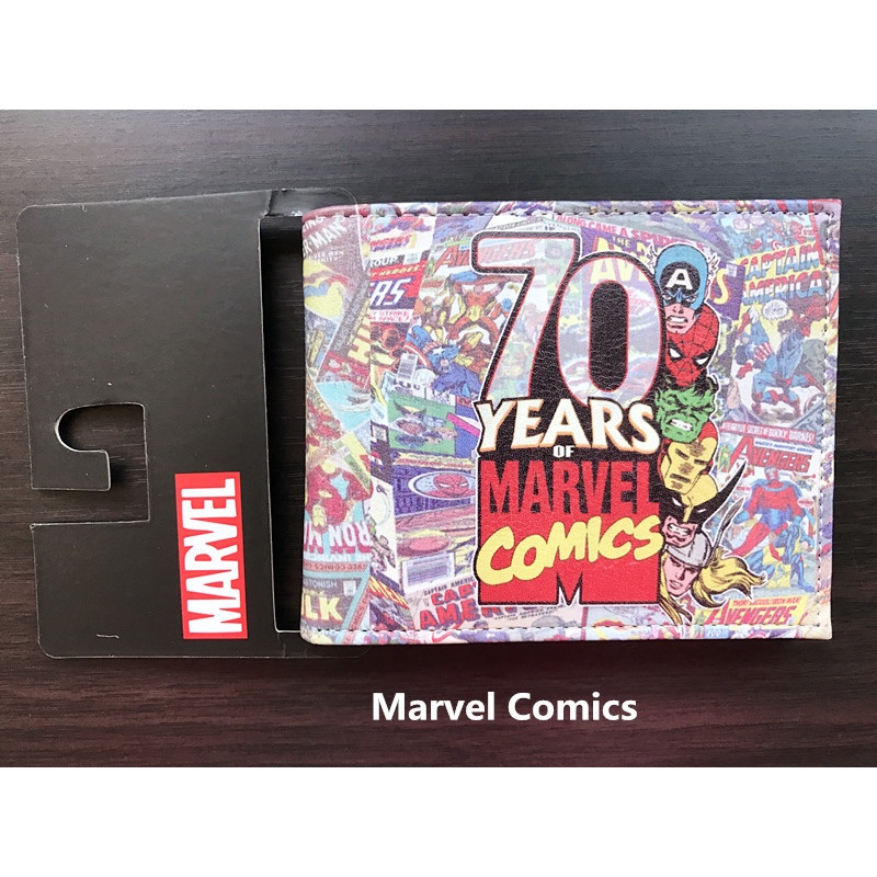 Ví Da Ngắn In Hình Siêu Anh Hùng marvel / Người Sắt / thor / hulk Có Ngăn Đựng Tiền Xu Cho Nam Và Nữ