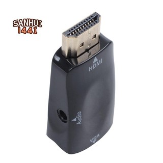 Cáp Chuyển Đổi hdmi-compatible Sang vga Mạ Vàng Với Đầu Nối 3.5mm Cho pc, laptop, Máy Tính Để Bàn, tv box hoặc Các Thiết Bị Có Thể Chuyển Đổi hdmi - Màu Đen