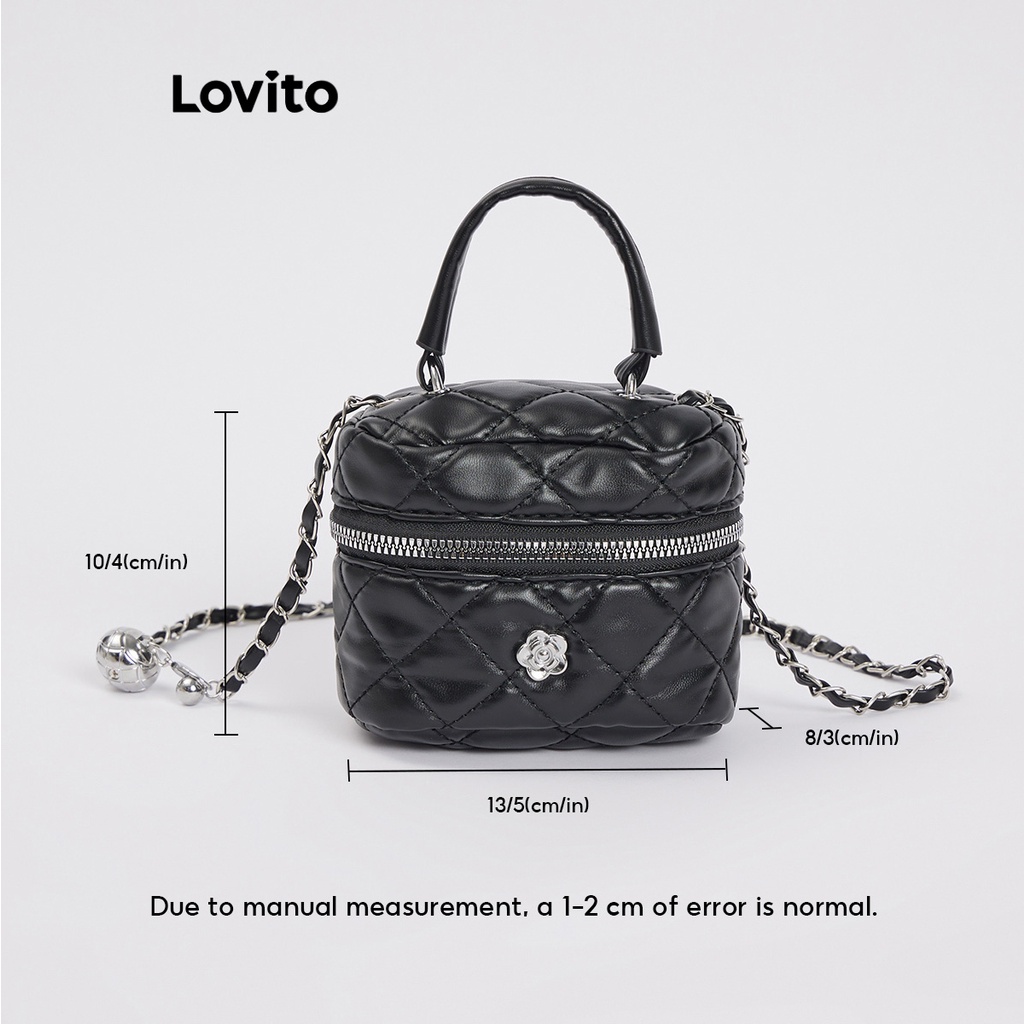 Túi tote Lovito đeo vai phối dây xích màu trơn thường ngày cho nữ L66AD031