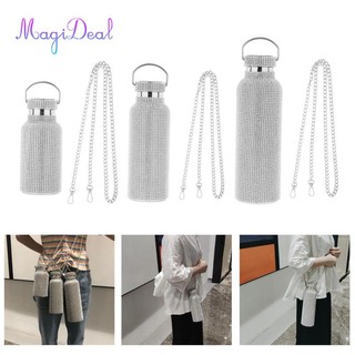 Bình nước giữ nhiệt bằng thép không gỉ đính kim cương lấp lánh
