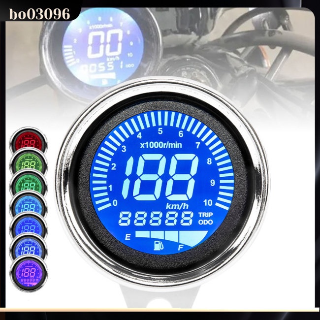 Bo Đồng Hồ Đo Tốc Độ Nhiên Liệu Màn Hình lcd Kỹ Thuật Số Cho Xe Máy mph km / h