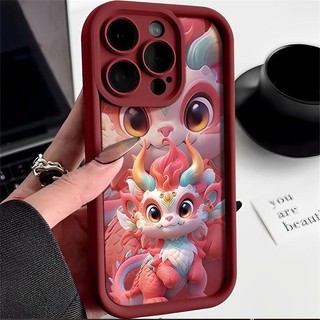 Ốp Điện Thoại Mềm Màu Xanh Lá In Hình Rồng Cho IPhone 11 12 ProMax 7 Plus 8 Plus X XR XS Max 7 8 13 Pro Max 14 15 Pro Max