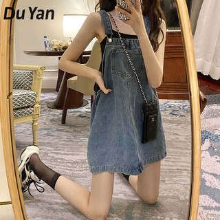 Đầm Yếm denim Dáng Ngắn Thiết Kế Xinh Xắn Cho Nữ