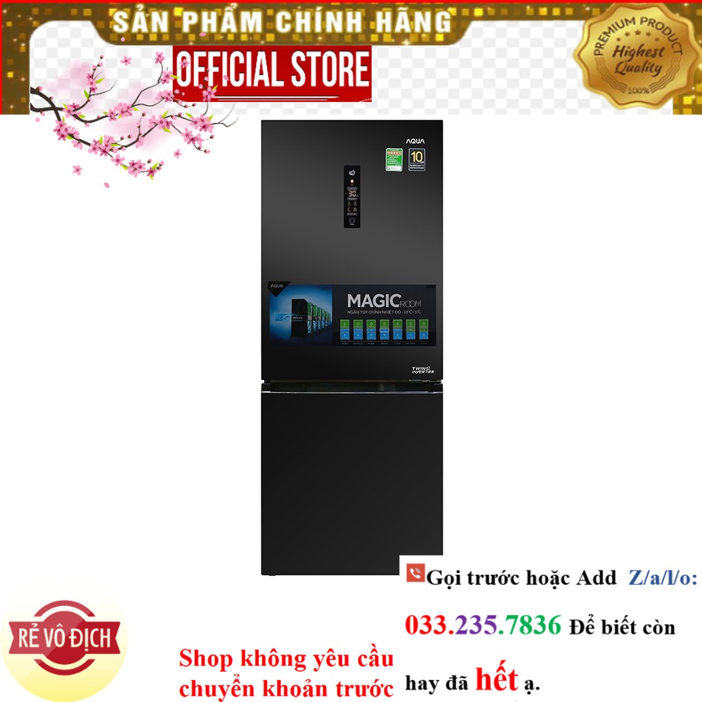 {Mới} Tủ lạnh Aqua Inverter 260 lít AQR-I298EB