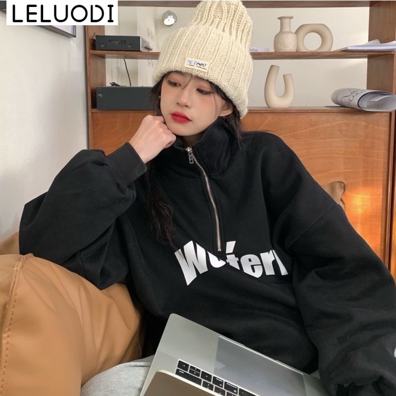 LELUODI Áo Khoác hoodie áo khoác nữ zip hoodie unique Chất lượng cao T