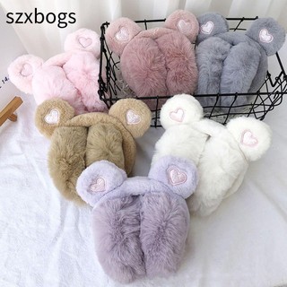 szxbogs Tai Giữ Ấm Thiết Kế Tai Gấu Bông Dày Dặn Dành Cho Người Lớn Sự Bảo