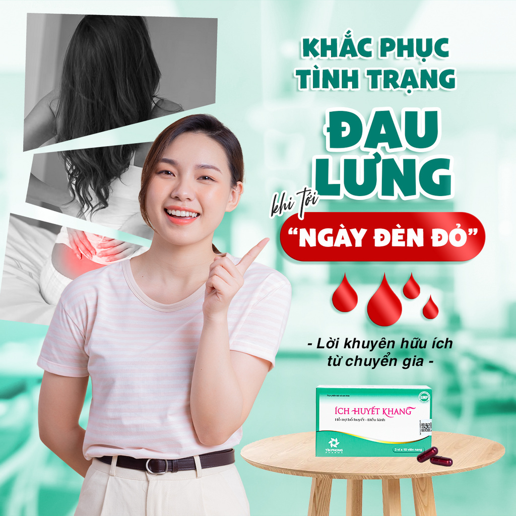 Viên Uống ÍCH HUYẾT KHANG Điều Hòa Kinh Nguyệt, Giảm Đau Bụng Kinh, Bổ Huyết, Chiết Xuất Cao Ích Mẫu Thiên Nhiên