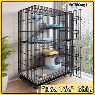 chuồng mèo 4 tầng,chuồng nuôi mèo,Chuồng mèo gấp gọn,lồng mèo to,nhà cho mèo,Lồng mèo có bánh xe chuồng chó chuồng mèo
