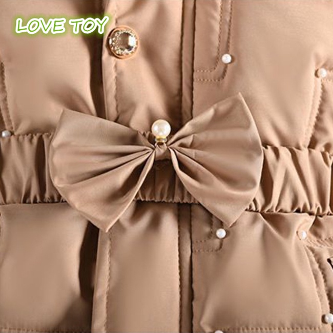 Áo Khoác Phao Dày Dặn Màu Trơn Chống Gió Giữ Ấm Mùa Đông Cho Bé Gái 4-13 Tuổi