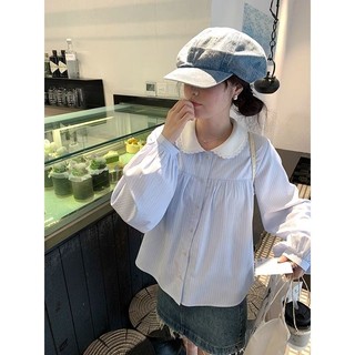 Áo sơ mi tay dài kẻ sọc dễ thương dành cho nữ