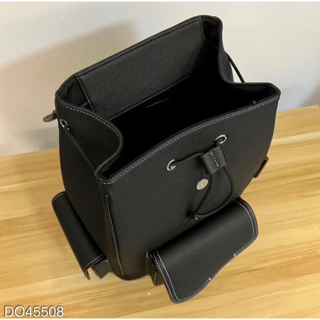 Balo Dio Saddle Backpack da sần cao cấp - Balo da nam nữ chỉ trắng đi chơi đi học siêu đẹp