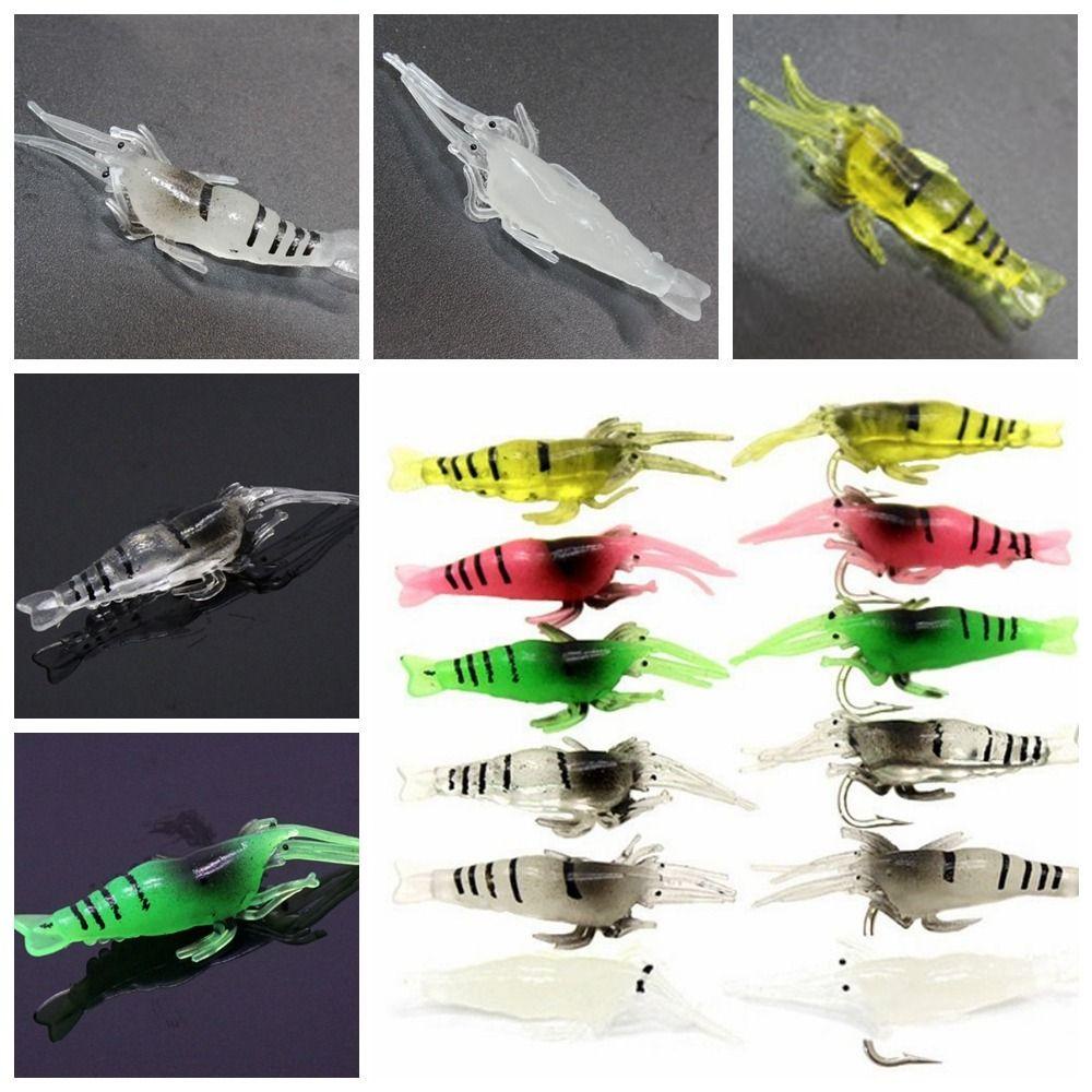 Bộ 10 Mồi Tôm Giả Câu Cá Bằng silicone 4cm