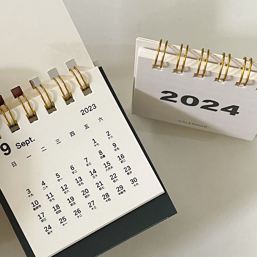 Túi Đeo Chéo Thiết Kế Đơn Giản Thời Trang Cao Cấp|Lịch 2024 mini Để Bàn Màu Trơn Dễ Thương