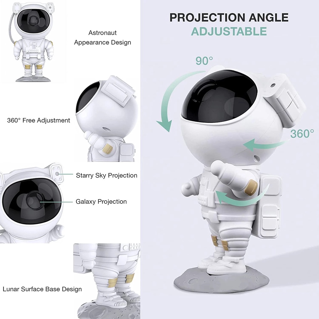 Đèn Phi Hành Gia Galaxy Chiếu Sao Thiên Hà Trang Trí Phòng Decor Phòng Làm Việc, Phòng Ngủ Cực Ngầu - LAMJAD