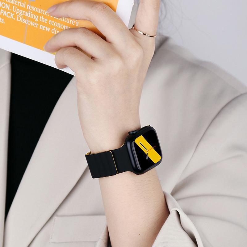 Dây Đeo Đồng Hồ Bằng silicone Khóa Nam Châm Cho apple watch series 8 7 se 6 5 4 3 ultra iwatch 40mm 44mm 41mm 45mm 49mm