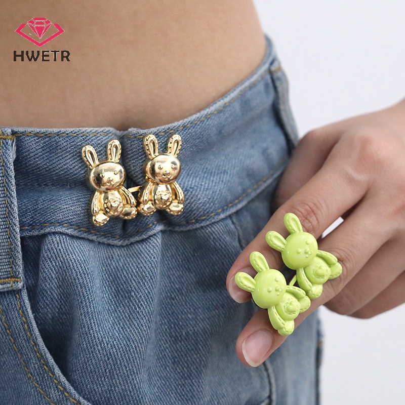 1 Cặp Nút Kẹp Thắt Lưng Quần Jean / Váy Bằng Kim Loại Có Thể Tháo Rời diy Mới