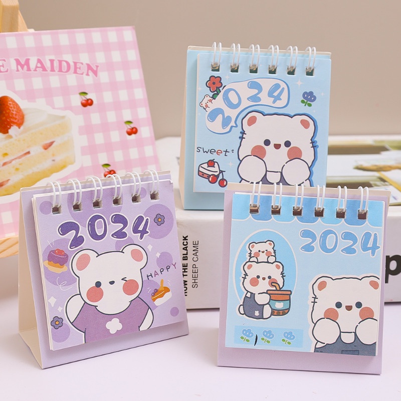 Lịch Để Bàn 2023-2024 mini Họa Tiết Hoạt Hình Dễ Thương