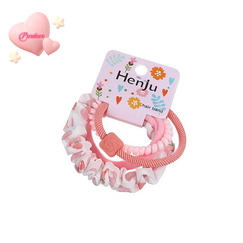 Set 4 Dây Buộc Tóc Cao Su Co Giãn Hình Gấu Đáng Yêu Cho Nữ Mới
