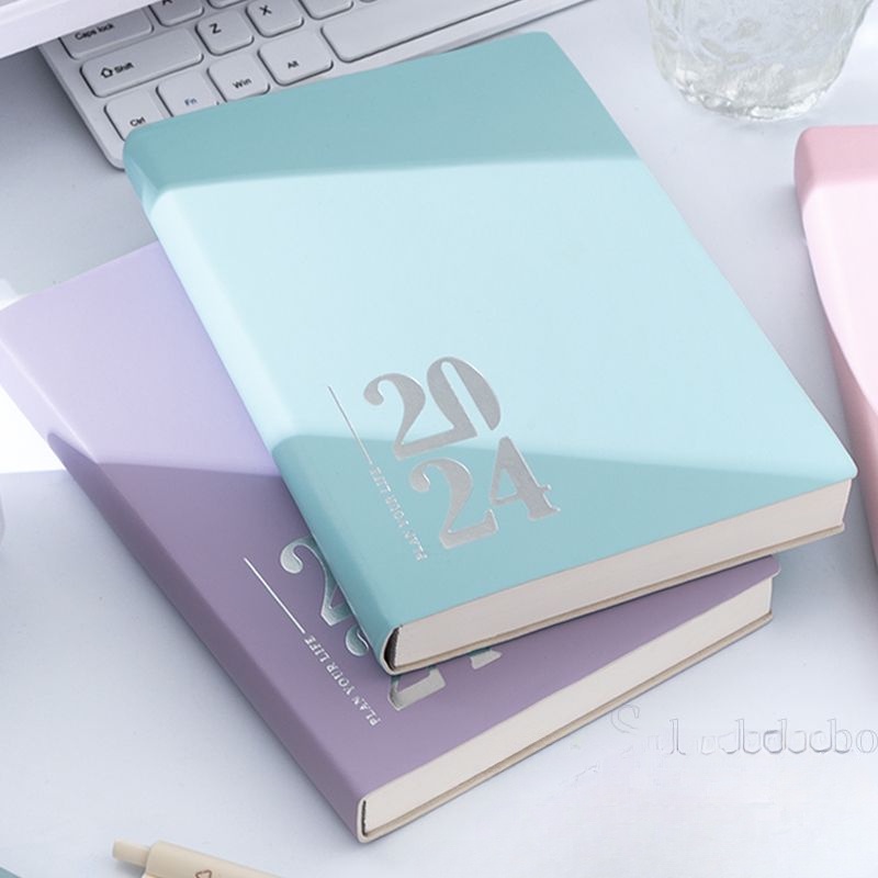 Sổ Kế Hoạch Hiệu Quả 2024 tháng Tư a5 32k25k Dày Dặn 400 Trang Lên Kế Hoạch Trong Tháng Bằng Da pu Mềm Có Thể Tháo Rời