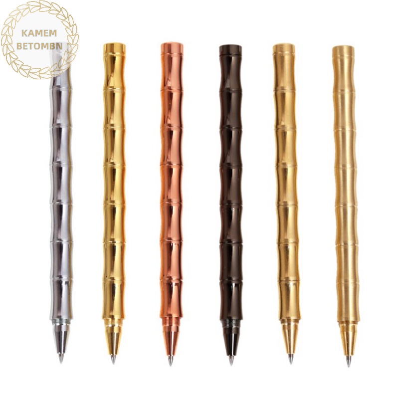 1 Bút Bi Vỏ Đồng Thau Họa Tiết Sáng Tạo