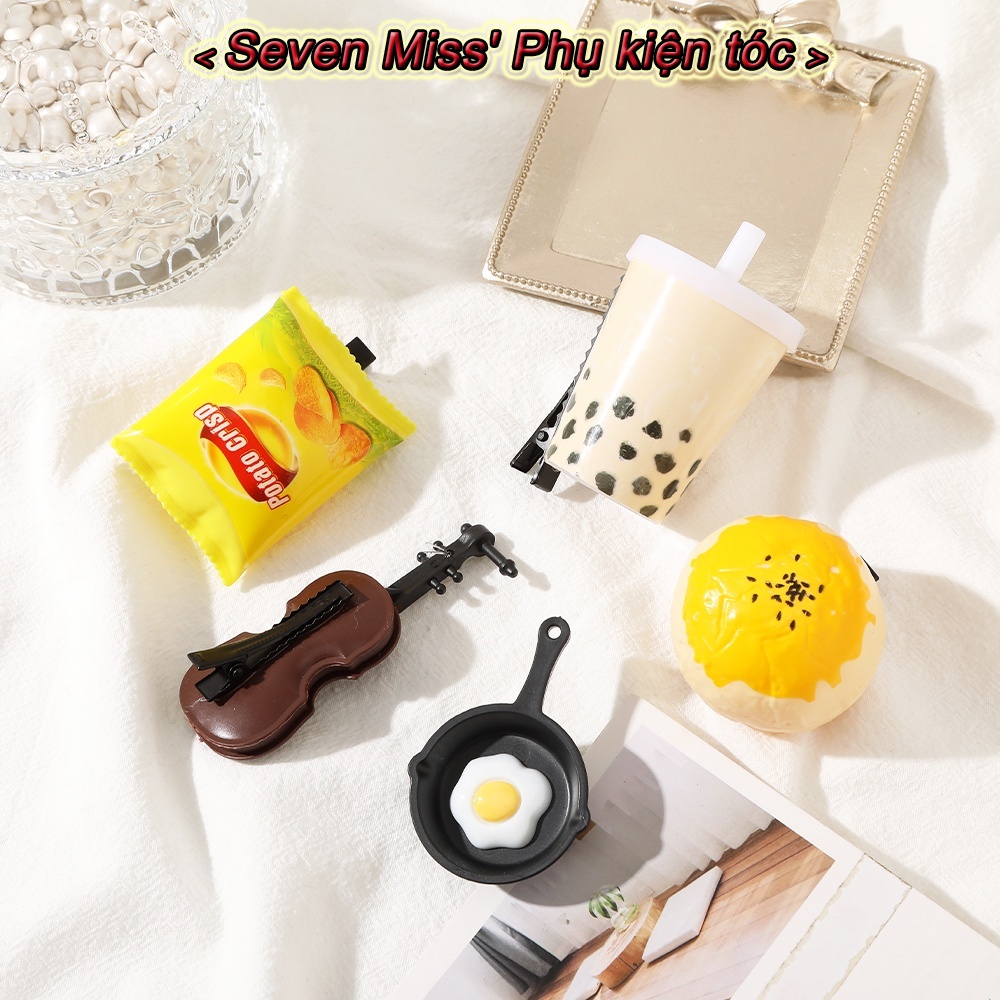 Kẹp Tóc Nhỏ Hình Đồ Ăn Vặt Hoạt Hình Vui Nhộn Cho Bé Gái