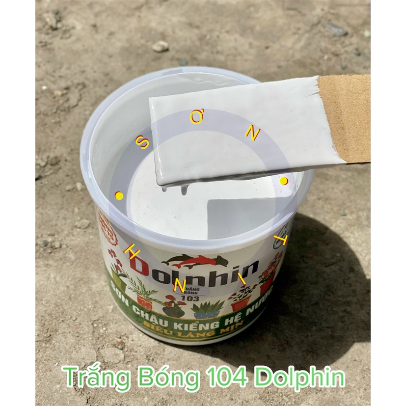 Sơn chậu cảnh kiểng màu Trắng DOLPHIN hệ nước 1kg