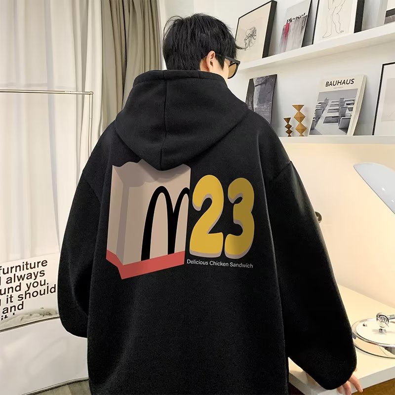 Áo hoodie nam big size M-8XLÁo Khoác hoodie Nhung Dày Tay Dài Dáng Rộng In Chữ Kiểu vintage Mỹ Thời Trang Mùa Thu Cho Nam
