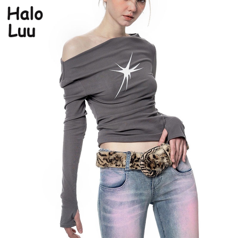 Halo  Luu áo phông áo thun nữ croptop baby tee Thời trang hàn quốc WTX2390AFB 36Z230908