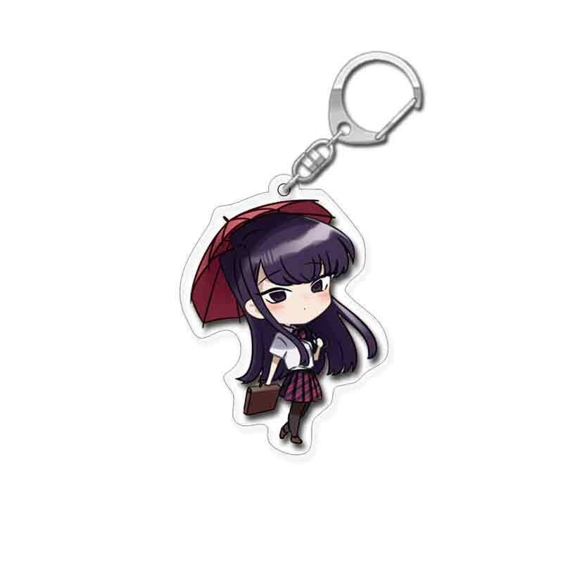 Móc khoá Komi San Wa Komyushou Desu Anime Keychain Women Kawaii Bag Accesorios Key Chain Man Acrylic dễ thương
