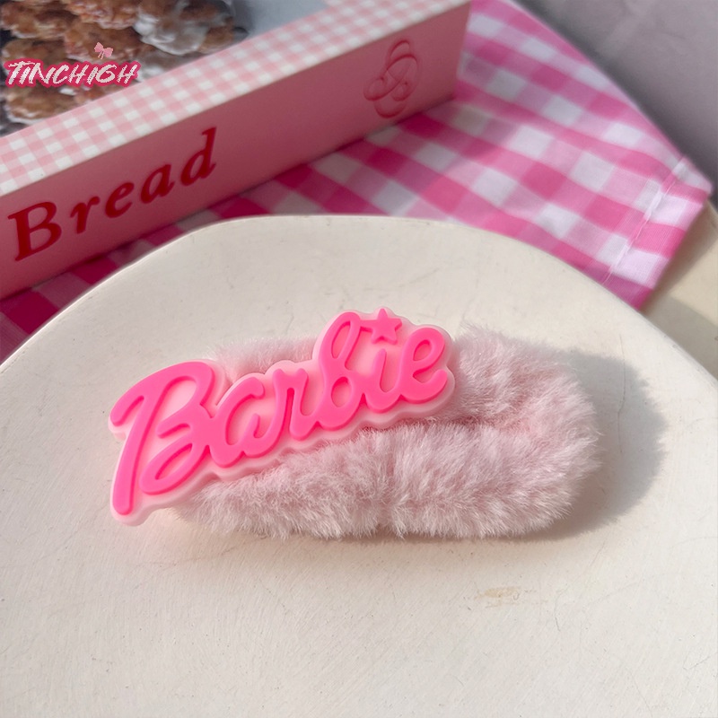 Lược Cài Tóc Lông Nhung Hình Chữ barbie Ngọt Ngào Thời Trang Cho Nữ