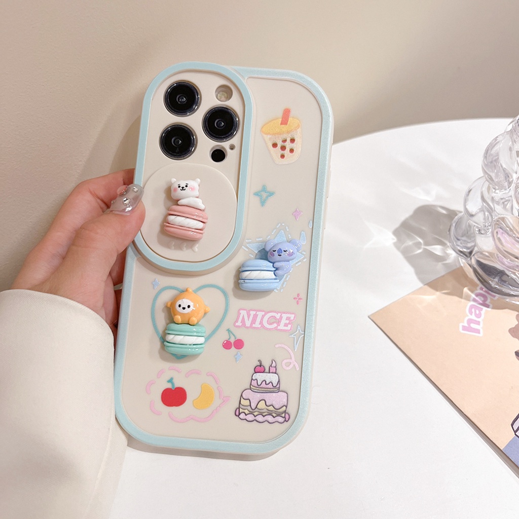 Ốp Điện Thoại Họa Tiết Bánh macaron bt 21 3d Cho iphone 15 promax 15 14 pro max 13 pro max 12 pro max 11