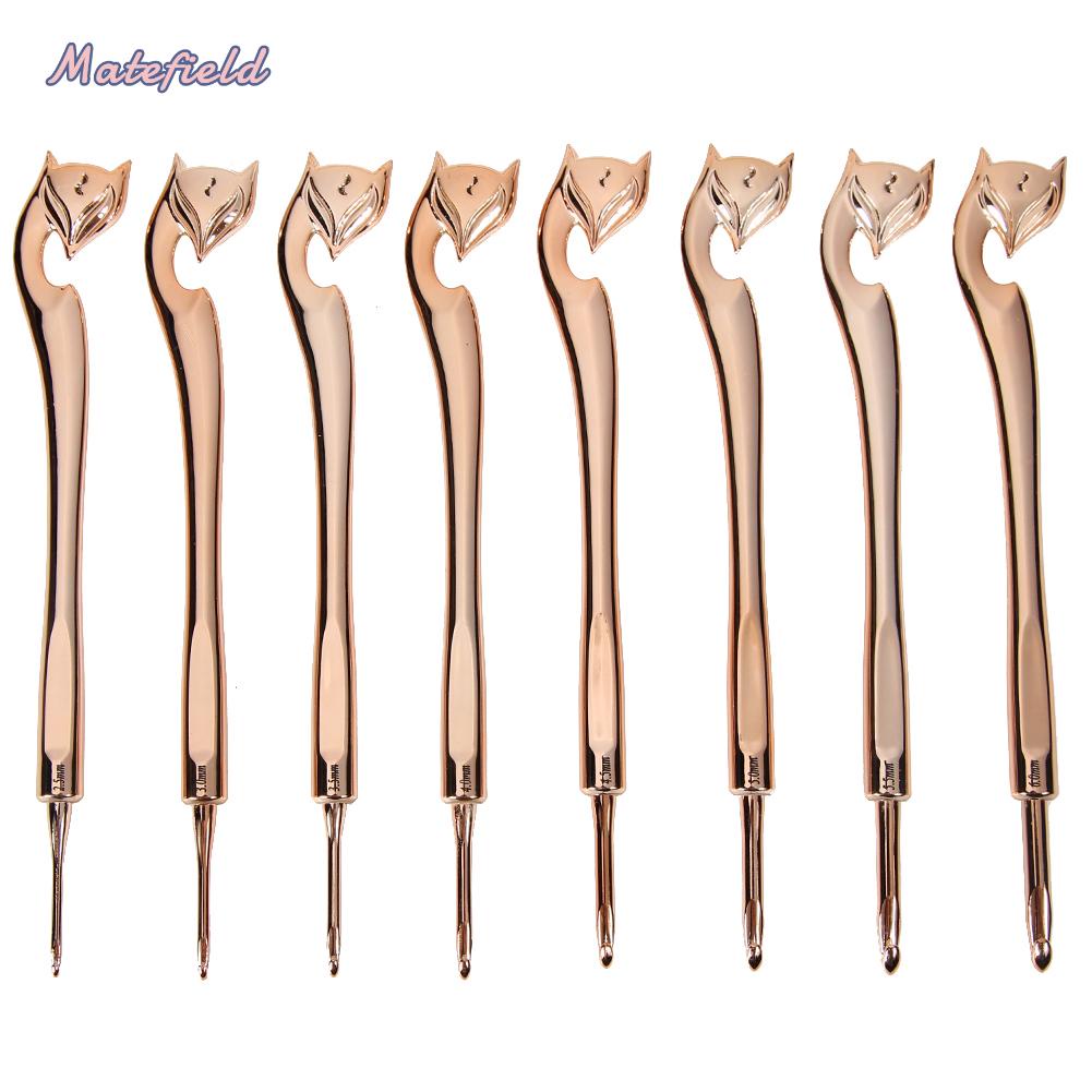 Bộ 8 Kim Đan Móc Len Hình Cáo Vàng diy